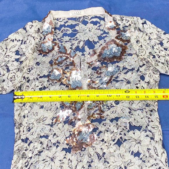 Vintage Lace Slip Dress Farah Talib Aziz Tunic Saree Traditional Indian Unique - Picture 10 of 15